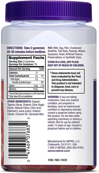 Natrol Melatonina 10 Gomitas - Imagen 4